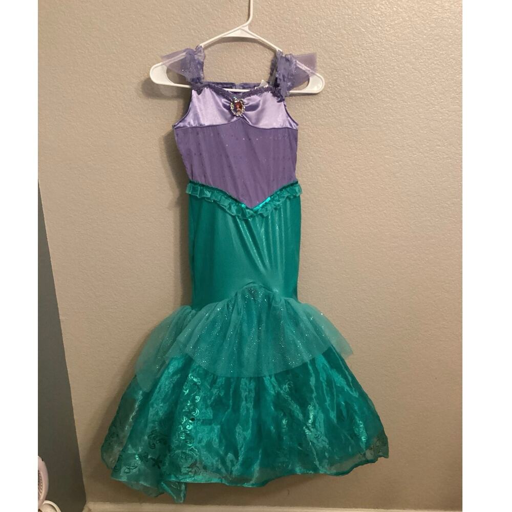 Disney Parks Princess Ariel Mermaid Purple Bodice Green Fin Dress up S 4-6x